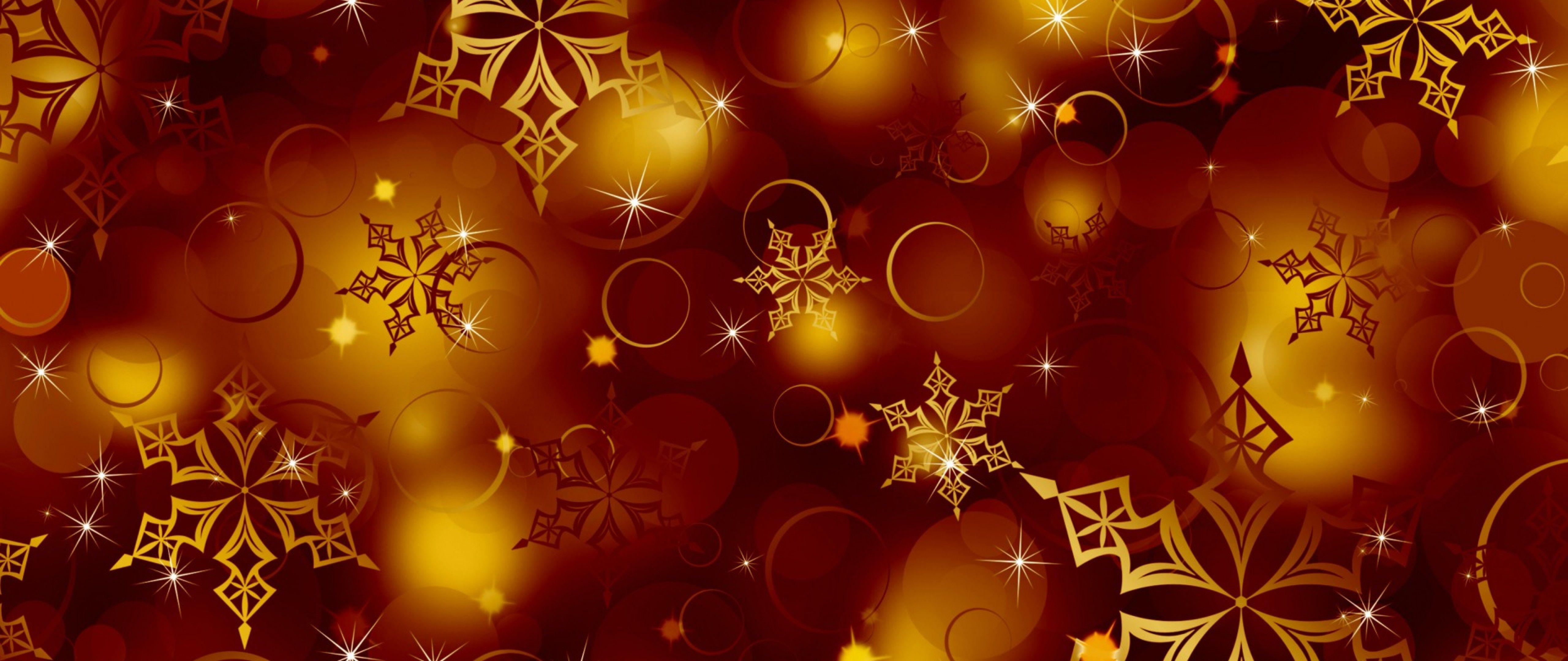 5120x2160 Golden Snowflakes HD Wallpaper 4K Ultra HD Wide TV Wallpaper