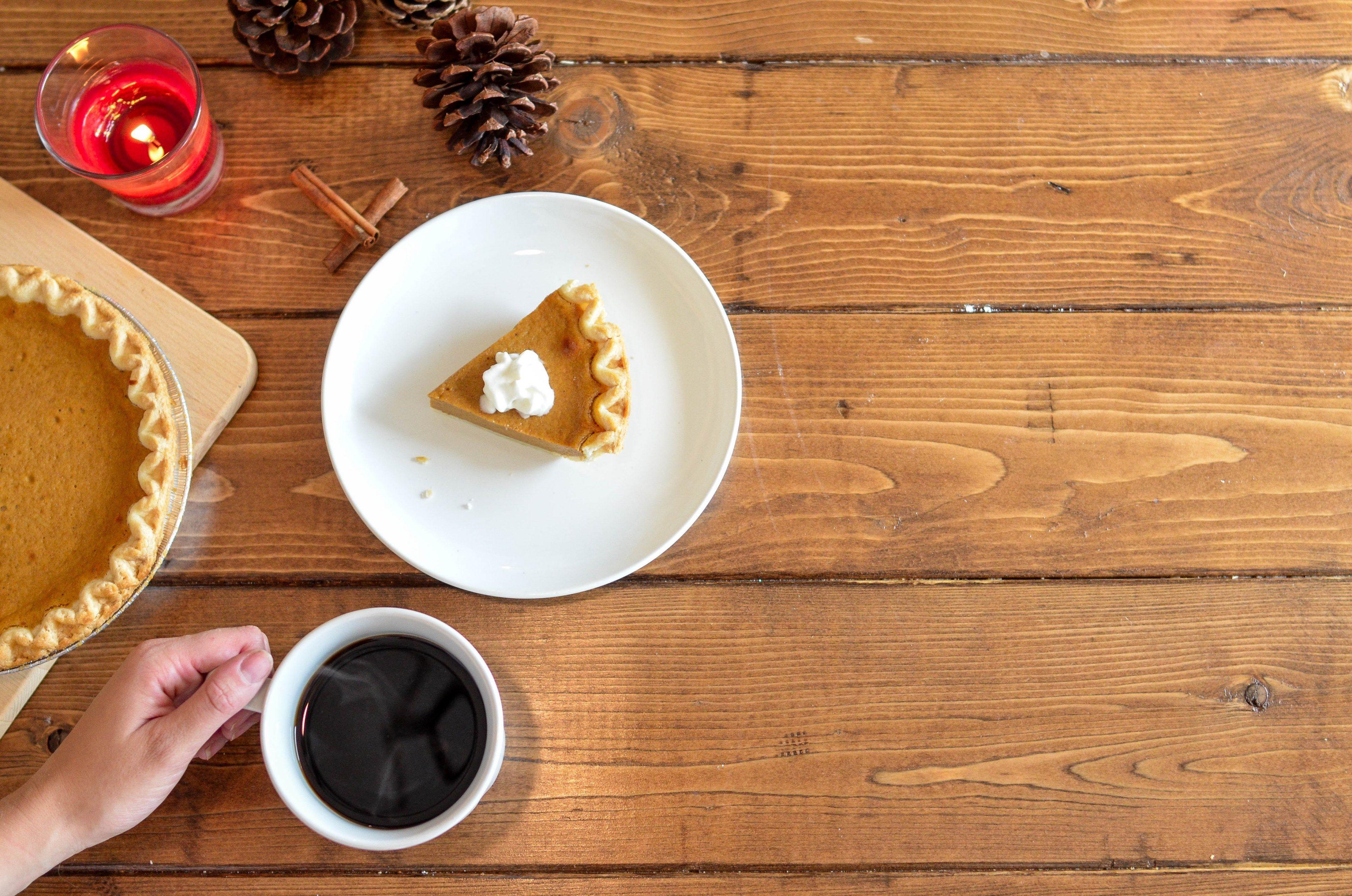 3840x2544 pie pumpkin pie thanksgiving and coffee HD 4k wallpaper and background