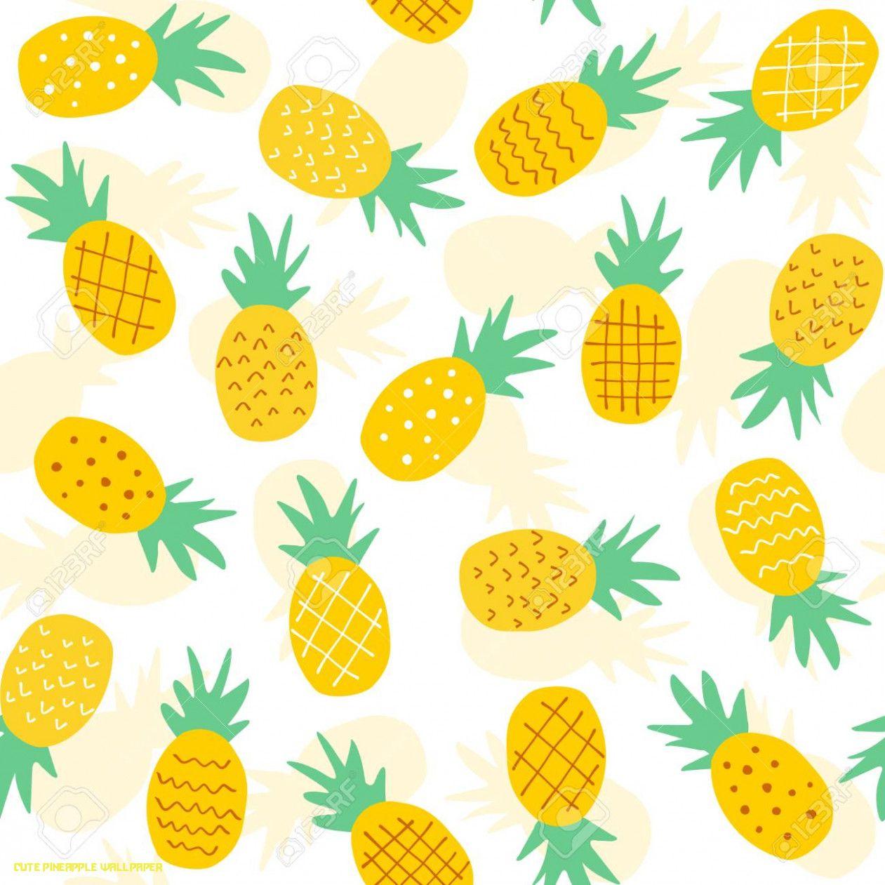 1261x1261 Seamless pineapple pattern / cute pineapple doodle pattern for
