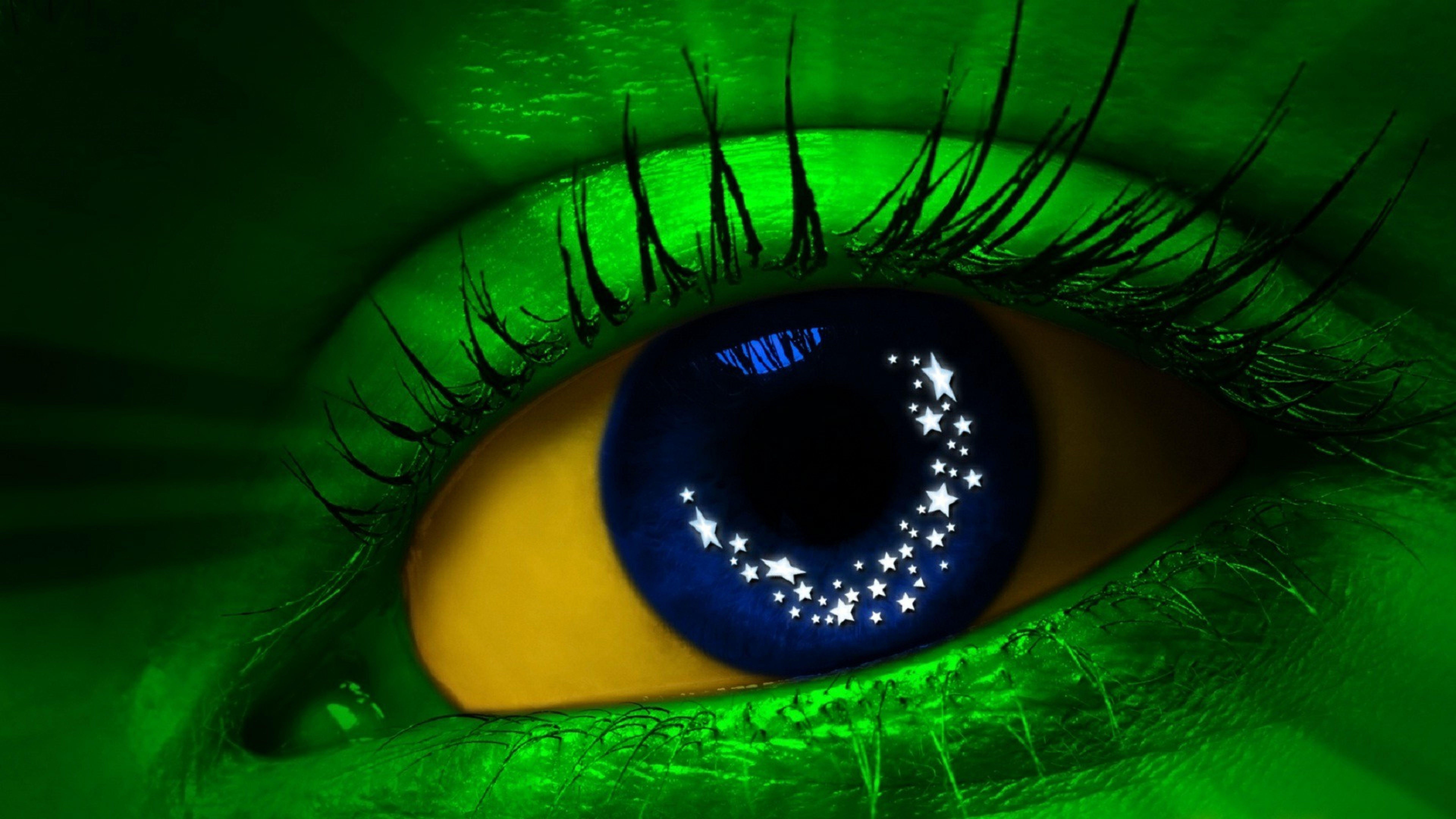 7680x4320 Free Green 3D Eyes HD Wallpaper Download