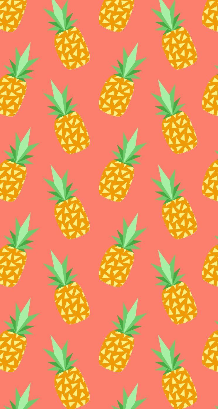 744x1392 Gold Pineapple Wallpaper