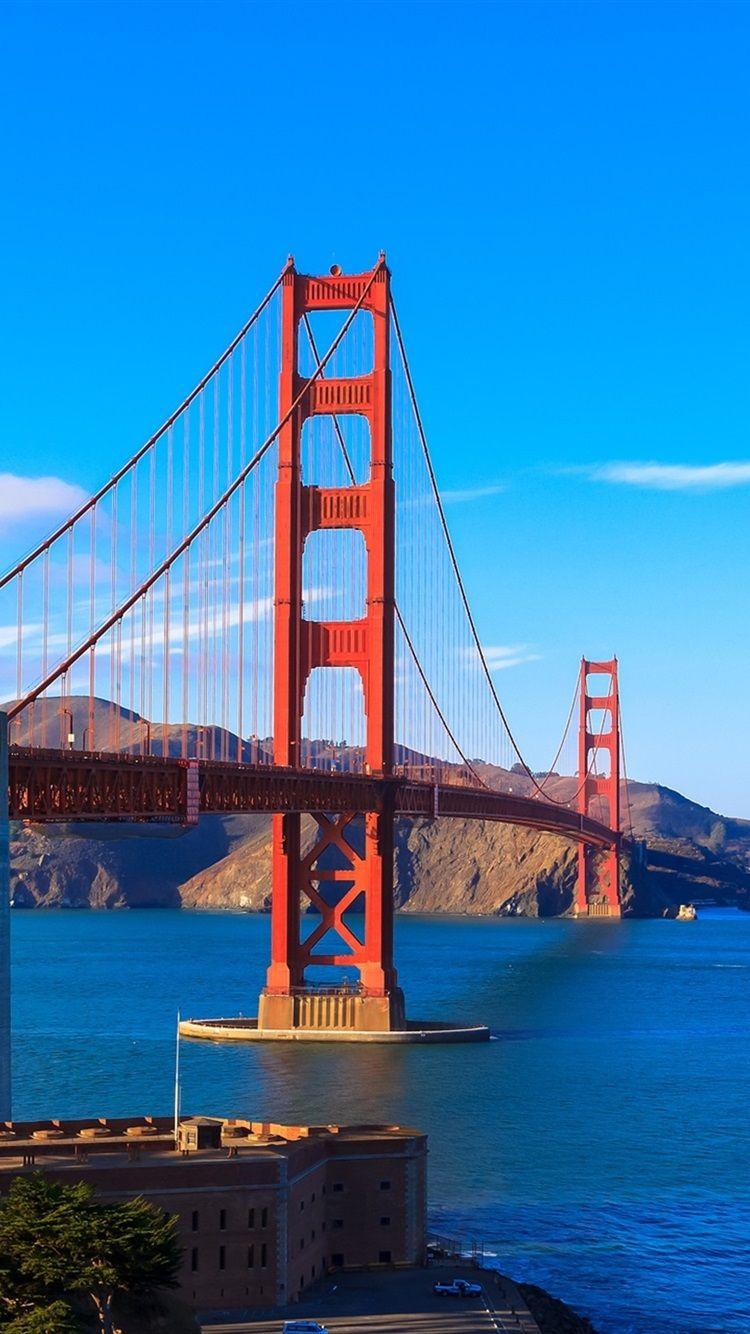 750x1334 San Francisco, Golden Gate Bridge, bay, clouds, USA 750x1334