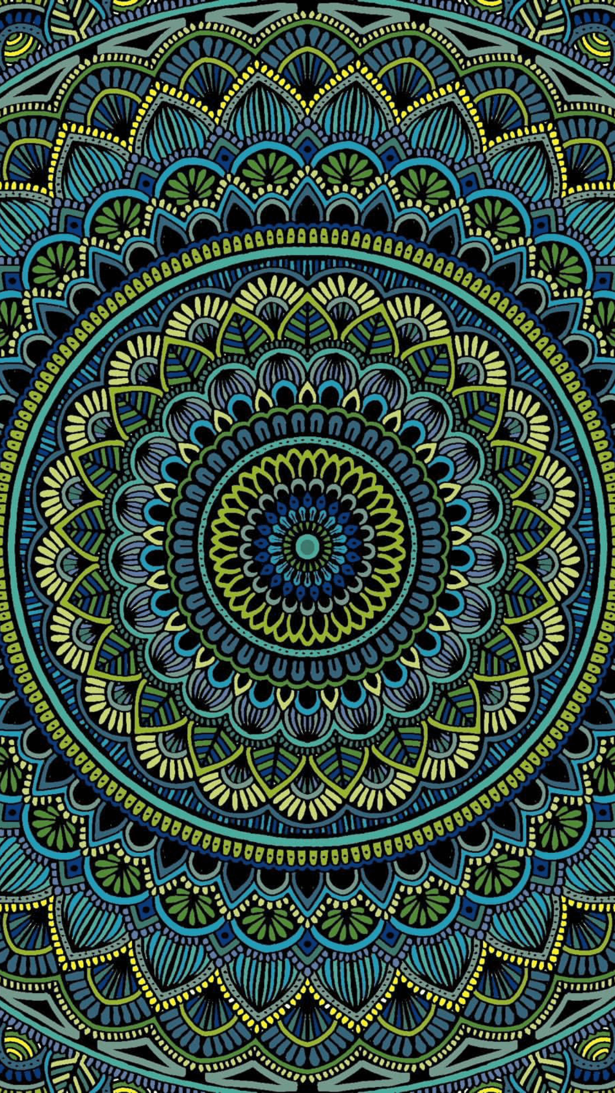 1242x2208 Digital art. Mandala wallpaper, Tapestry wallpaper