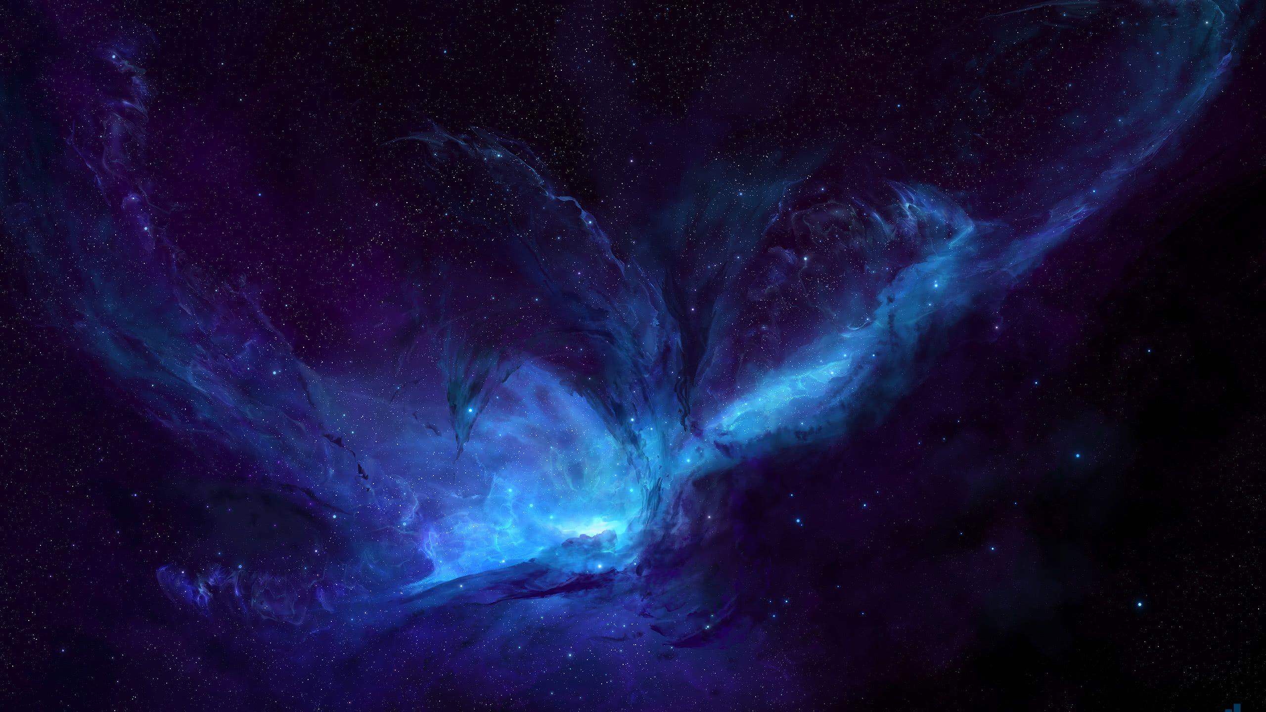 Hình nền 2560x1440 Nebula Blue WQHD 1440P