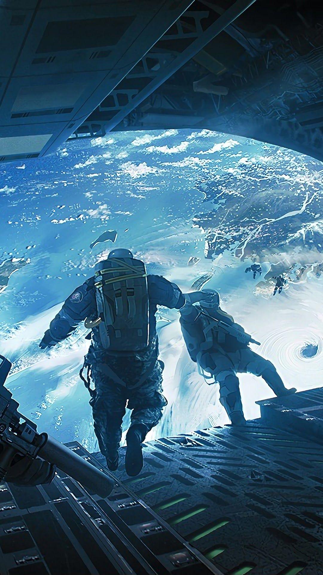 1080x1920 Sci Fi, Soldier, Skydiving IPhone 6s, 6 HD Wallpaper