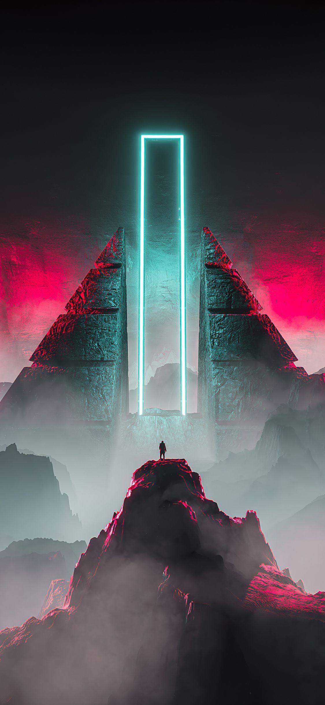1125x2436 Neon Light Science Fiction 4k iPhone XS, iPhone iPhone