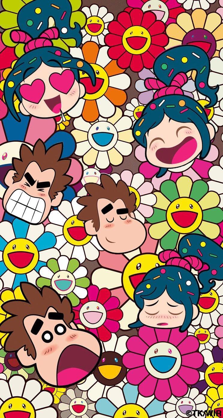 744x1392 TakashiMurakami WreckItRalph Wallpaper For Mobile. Feel Free To