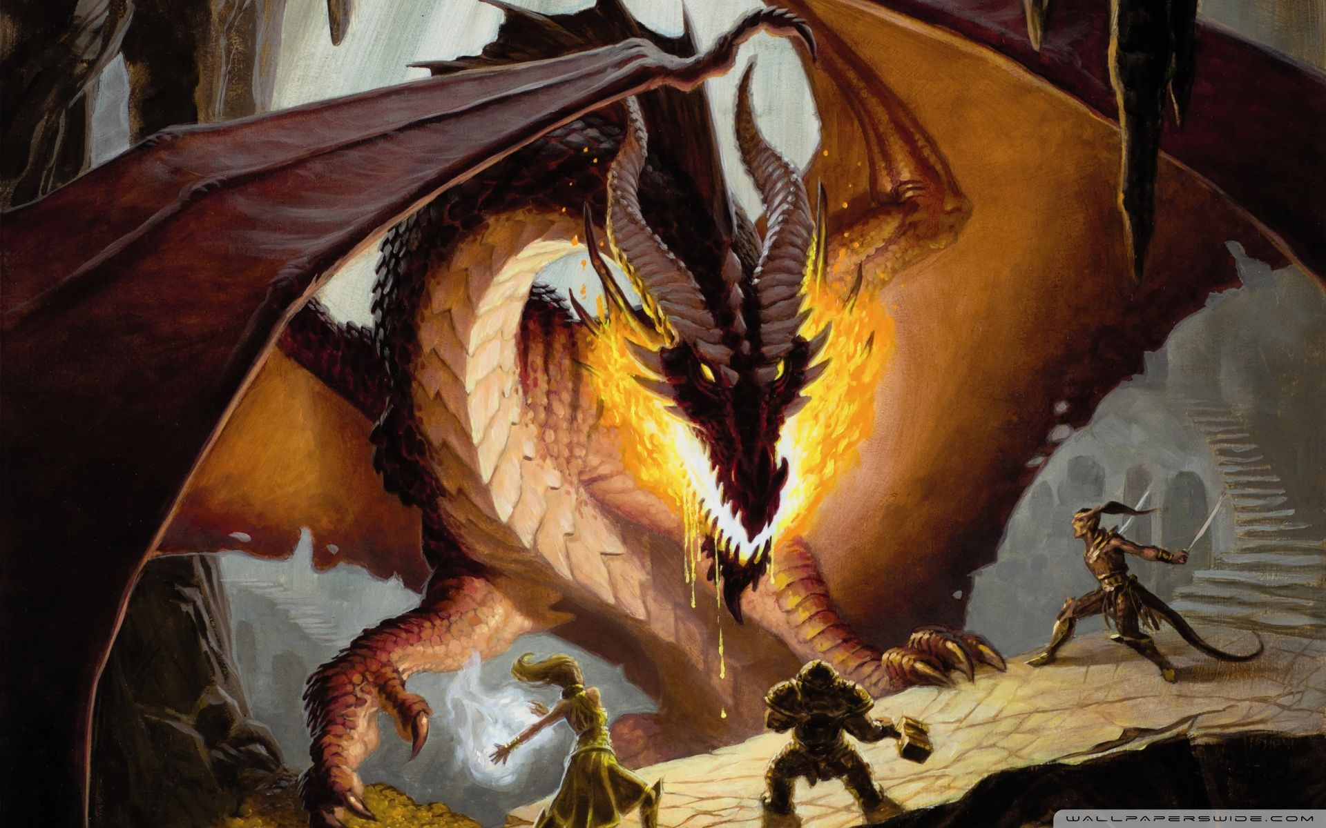 1920x1200 Dungeons and Dragons Wizards of the Coast Red Dragon in its Lair 4K UHD Wallpaper for UltraHD Desktop and TV : Widescreen and UltraWide Display