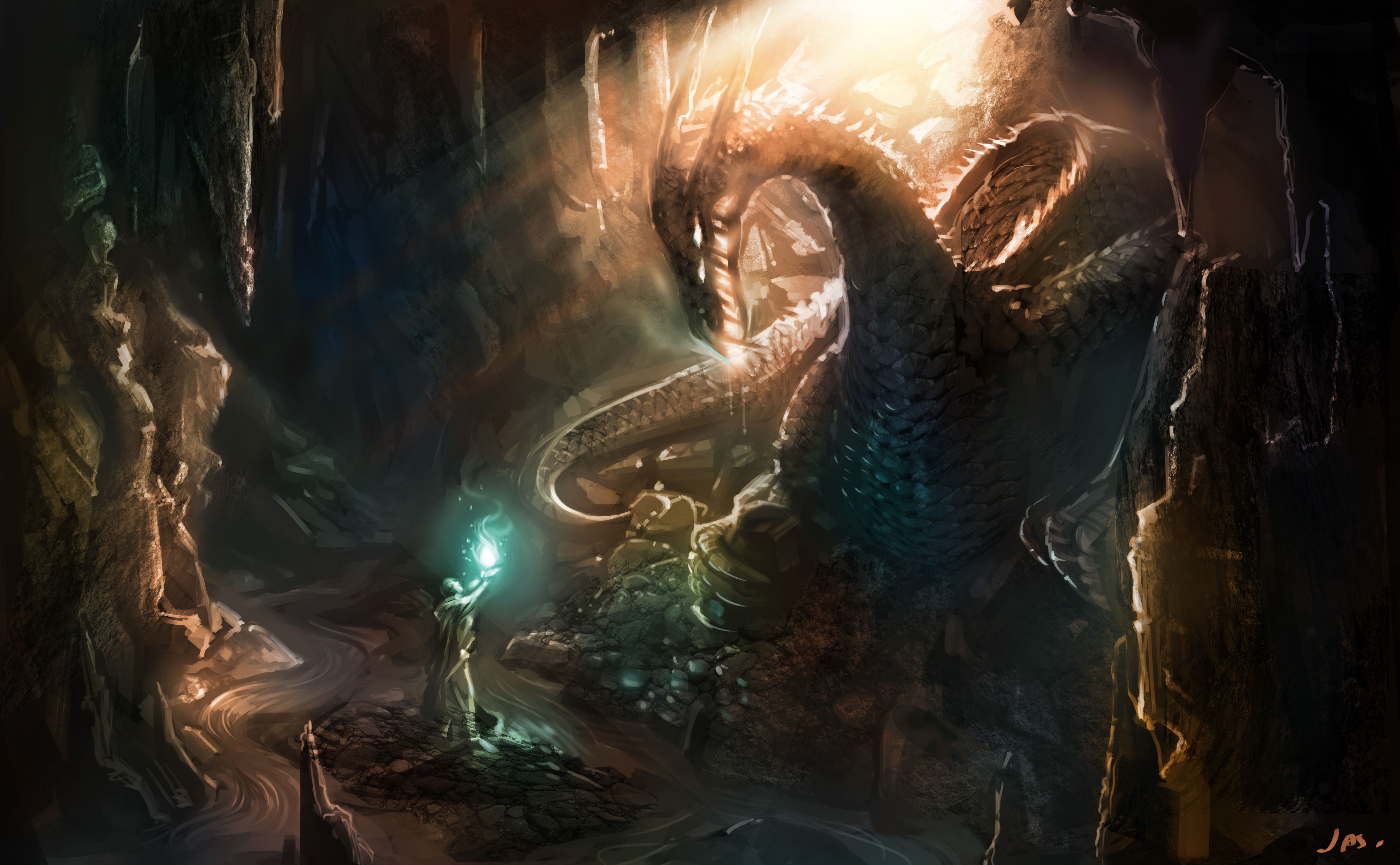4016x2480 4K Ultra HD Fantasy Dragon: The Guardian of the Mystic Cave