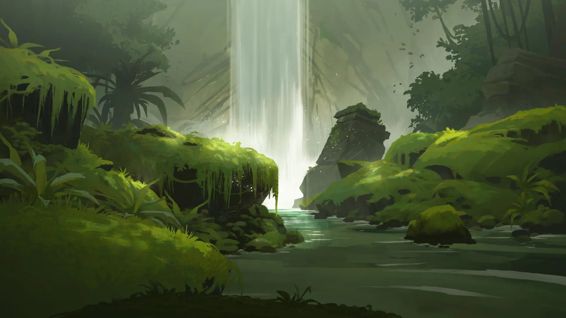 1920x1080 Green Dragon Lair Scene