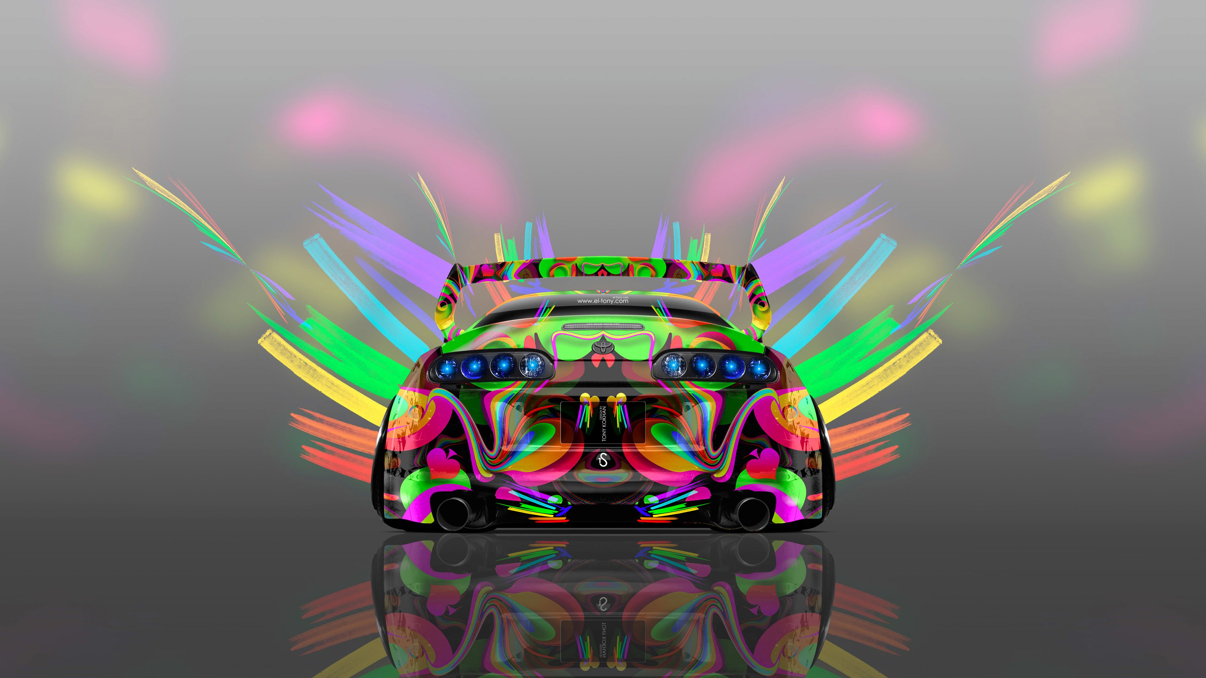 3840x2160 Wallpaper Green Purple and Pink Led Light, Background Free Image