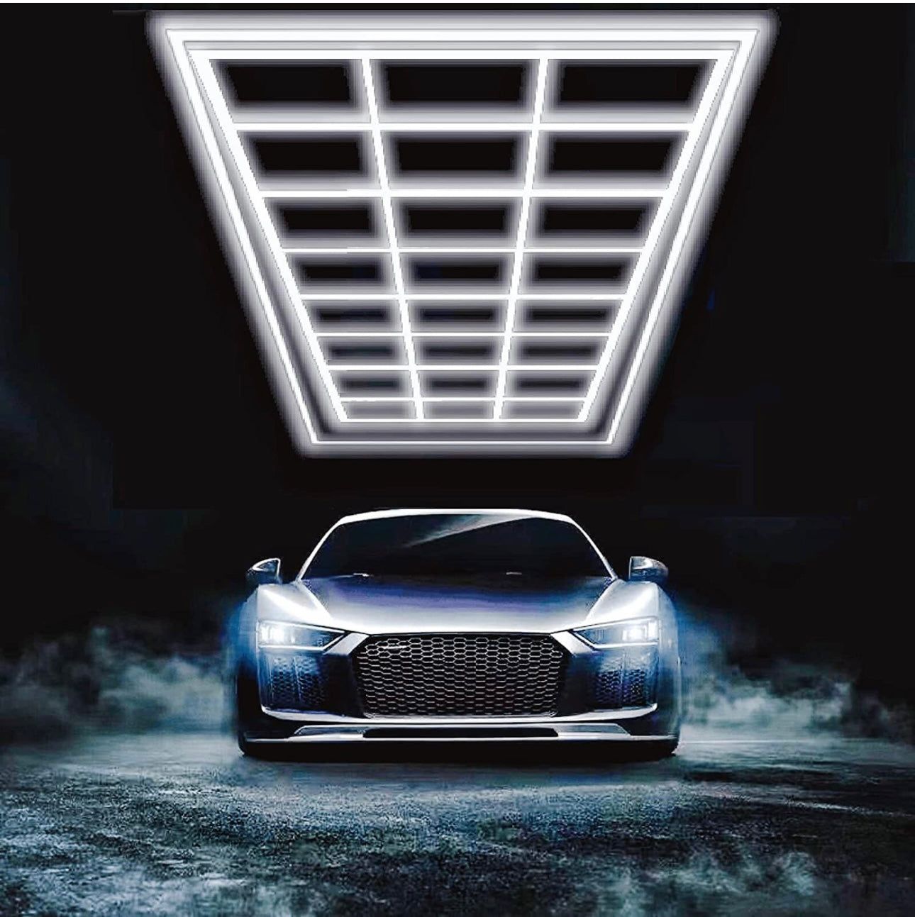 1290x1293 LED Car Detail Garage Workshop Retail Light SQUARE Grid Honeycomb Hexagon 8x16