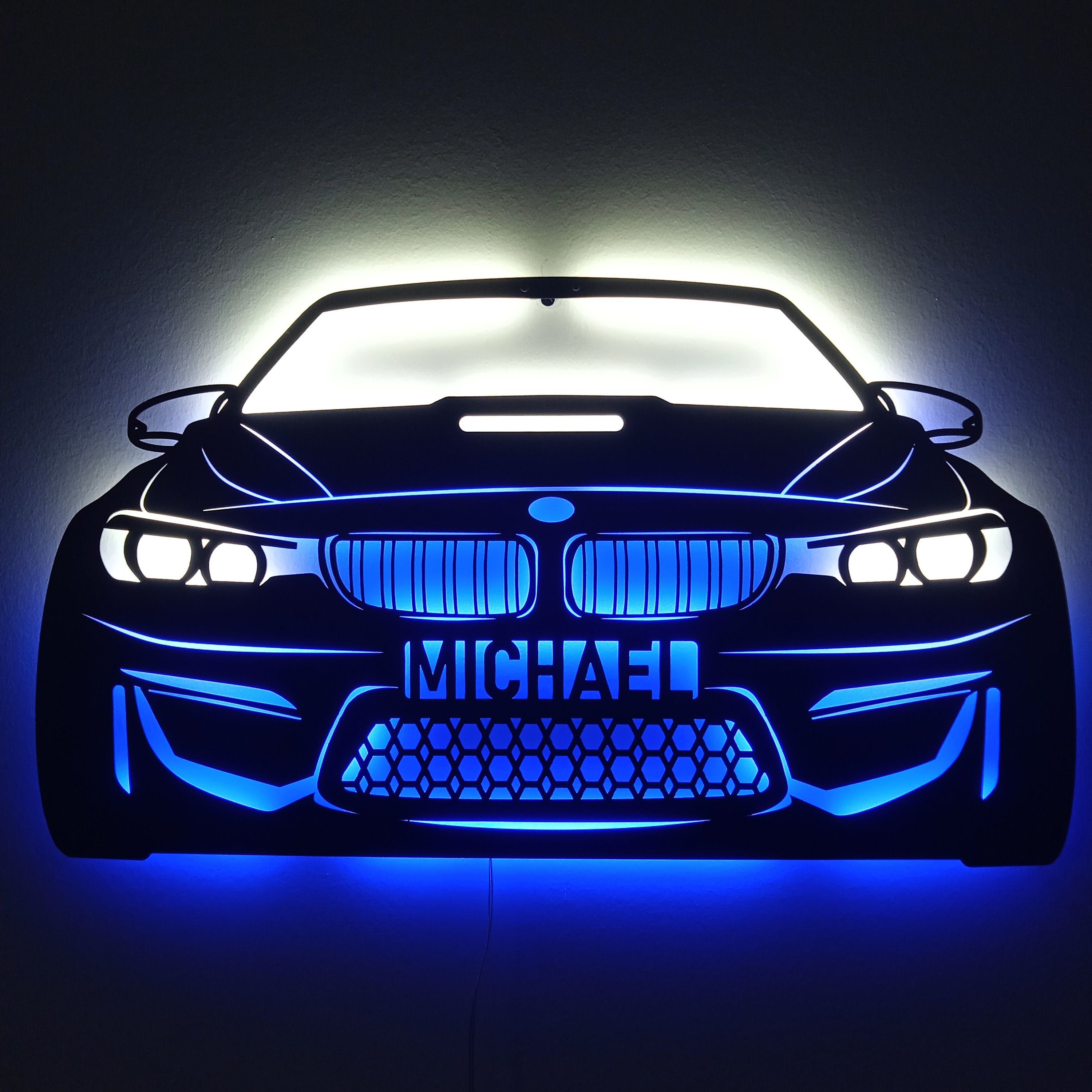 3000x3000 Personalized Metal LED Lighted M4 Sign, Car Led Sign, Garage Accessories, Wall Gifts, Wall Decor, Wall Art, Gift for Car Lovers