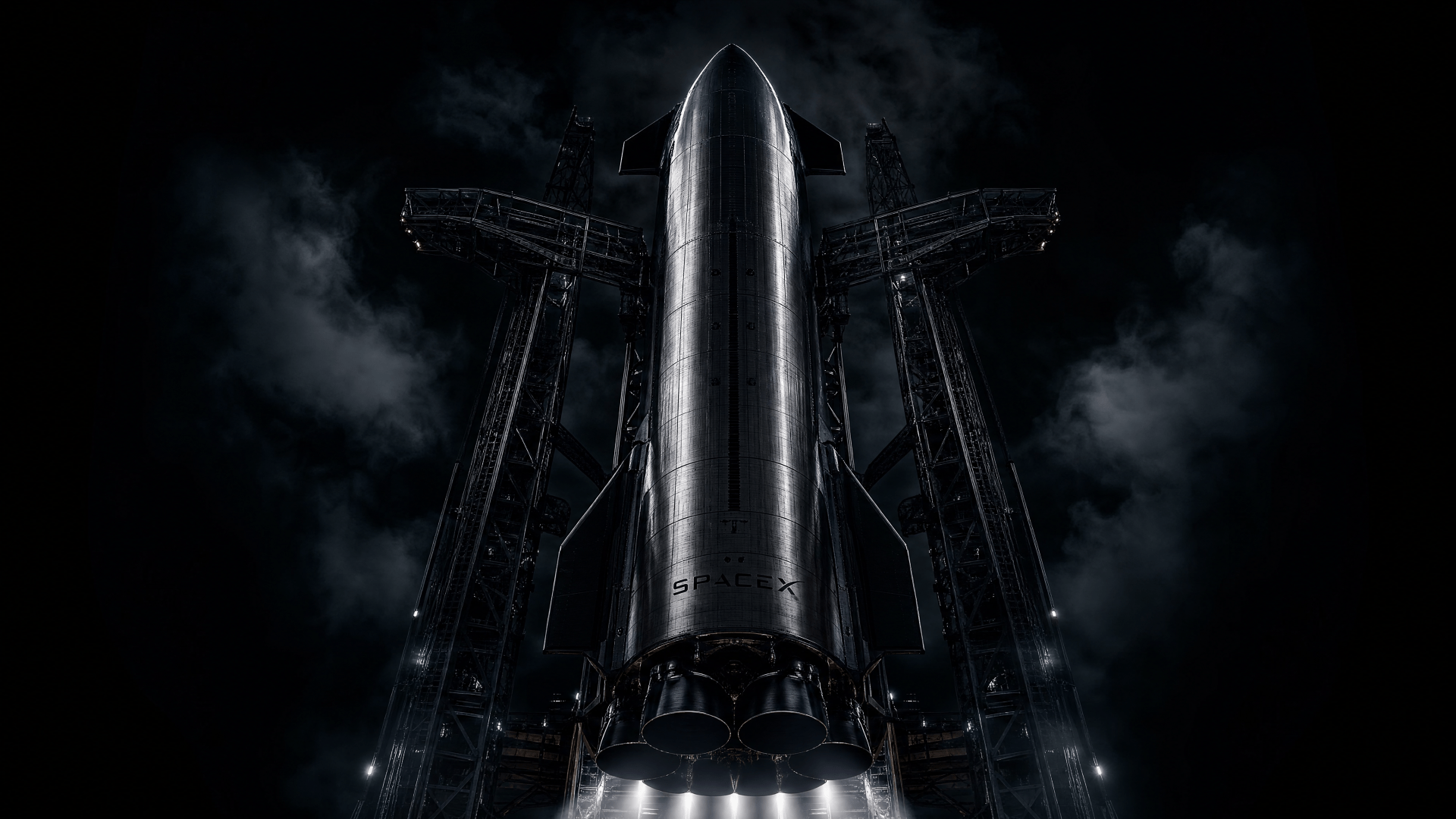 1920x1080 Starship Night Launch