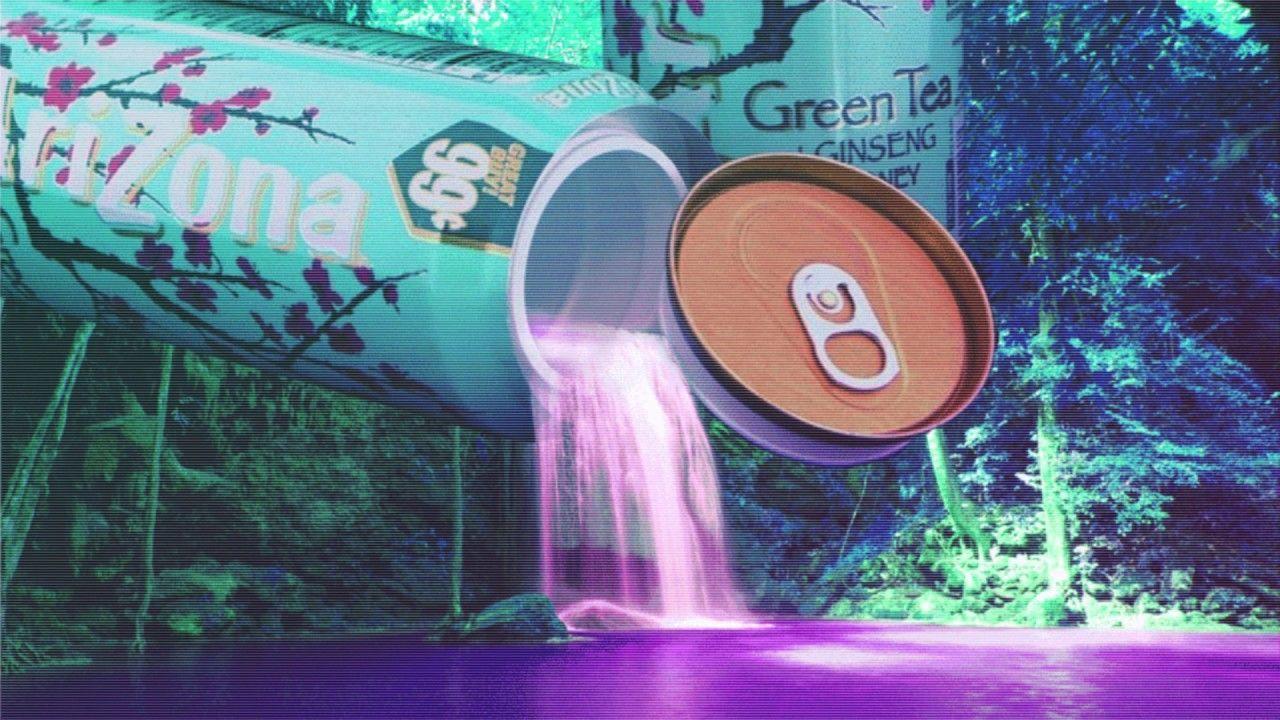 1280x720 Vaporwave Arizona Iced Tea Waterfall [1280x720]. Aesthetic desktop wallpaper, Anime wallpaper, Vaporwave wallpaper
