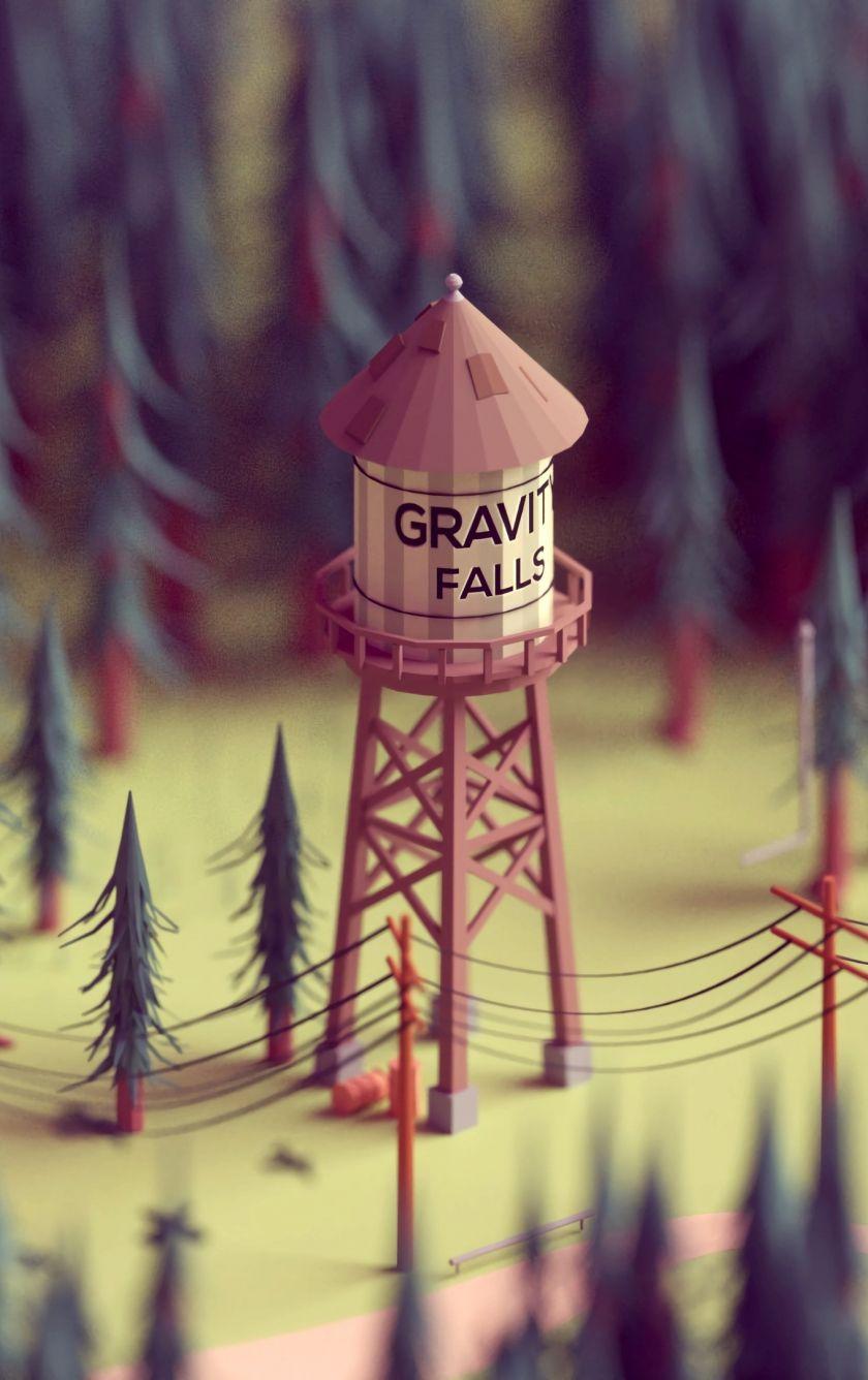 840x1336 Download 840x1336 wallpaper tower, forest, gravity falls, iphone 5