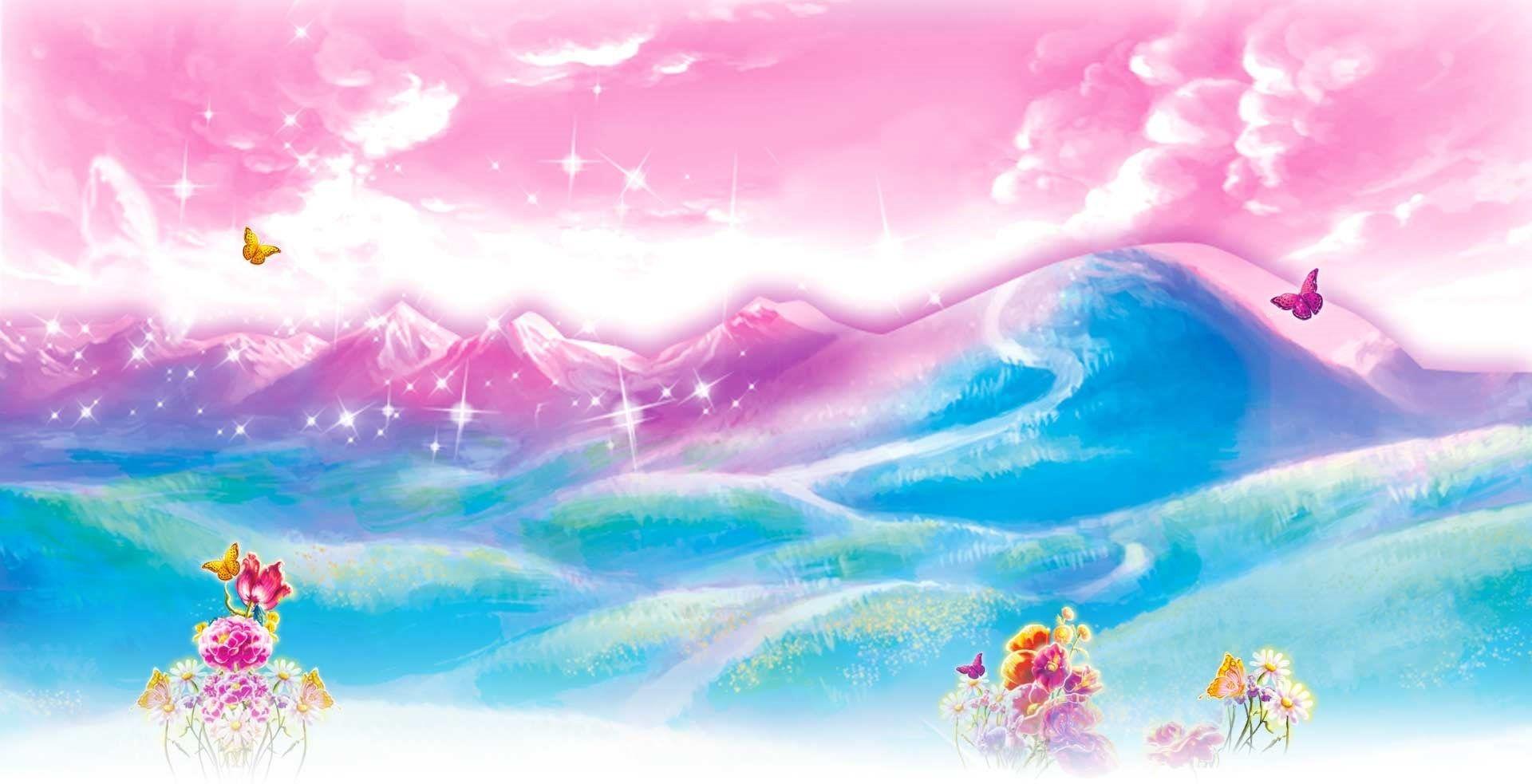 1920x983 Fairy Land Barbie: Mariposa And The Fairy Princess Wallpaper