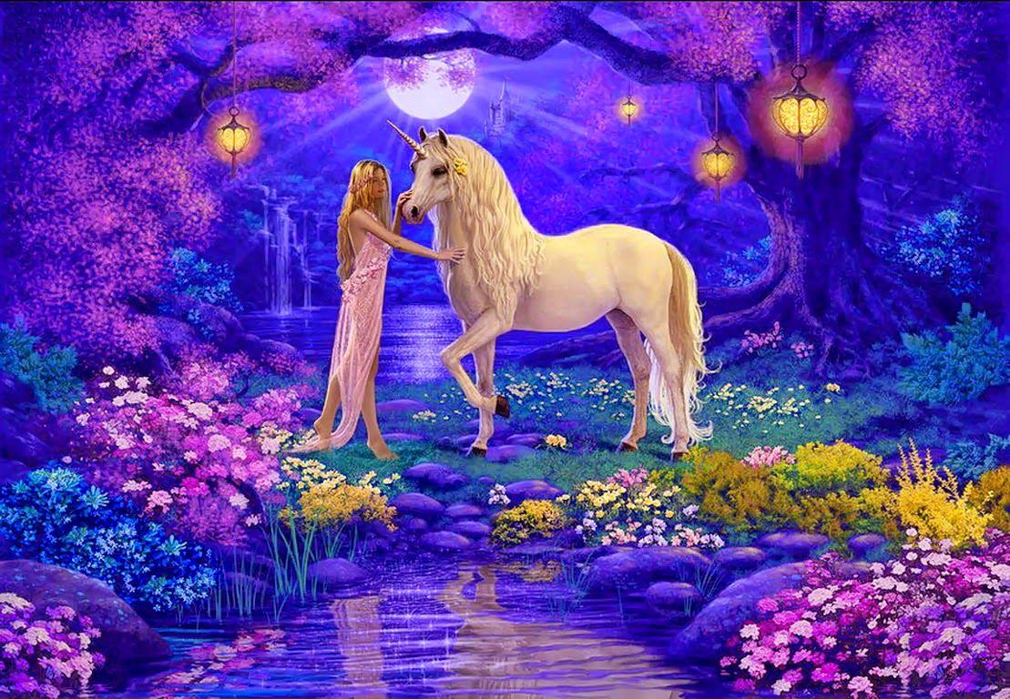 1109x768 Unicorn and Fairy Desktop Wallpaper
