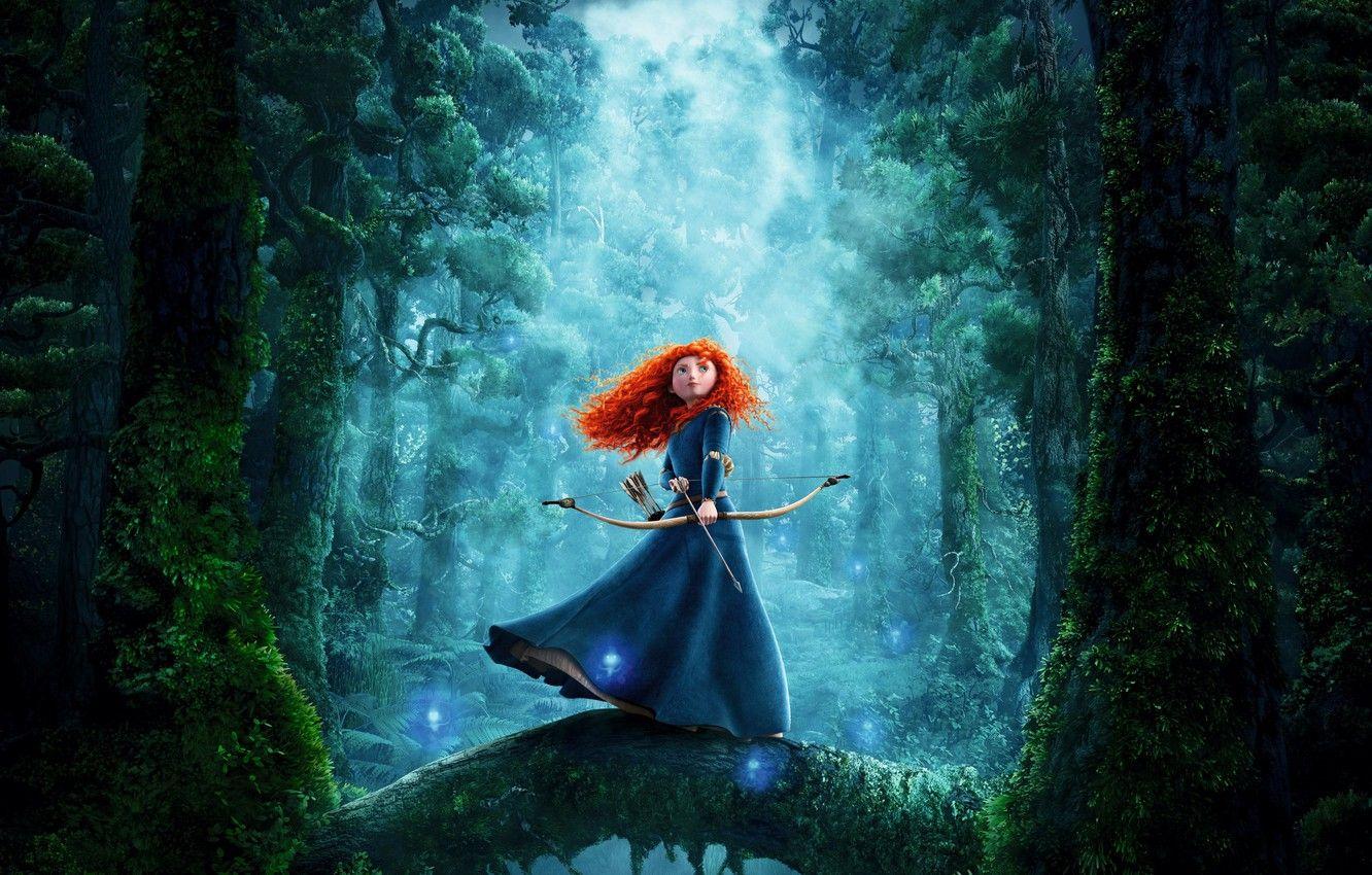 1332x850 Wallpaper fog, moss, bow, Archer, red, arrows, Princess, fairy