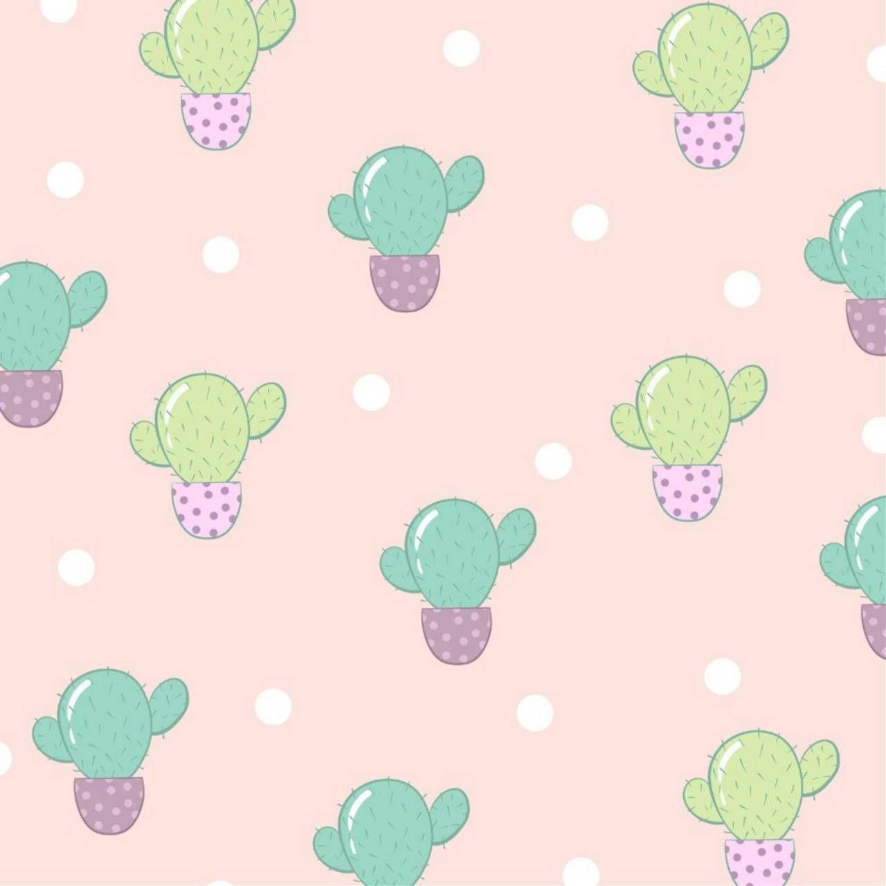 1280x1280 Cute cactus wallpaper