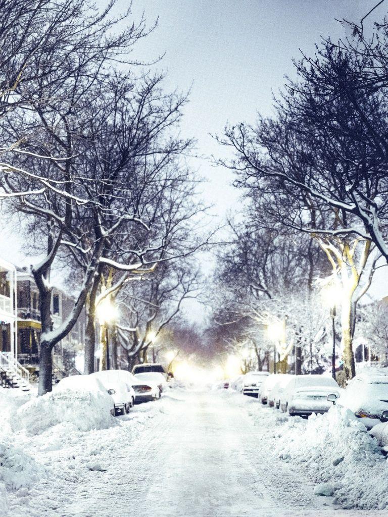 768x1024 Winter City Wallpaper