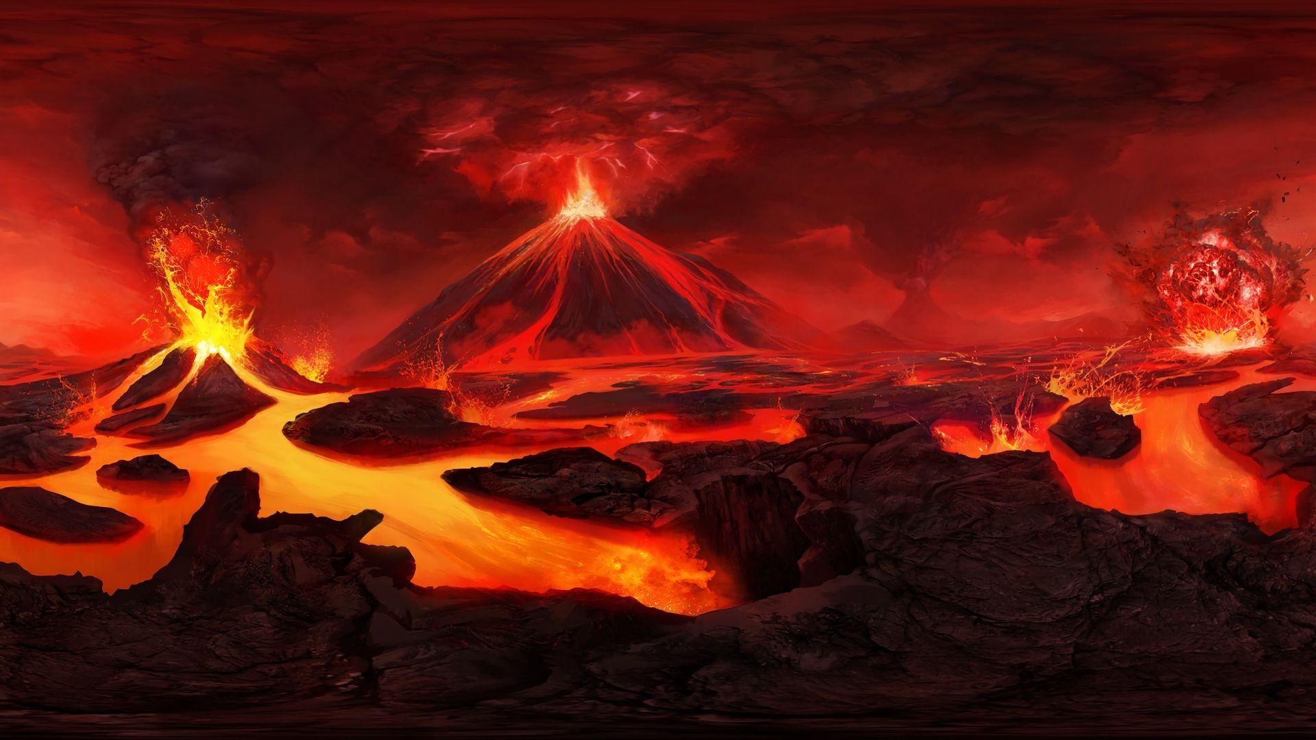 1920x1080 Wallpaper Volcano, Art, Lava, Flash Background Wallpaper & Background Download