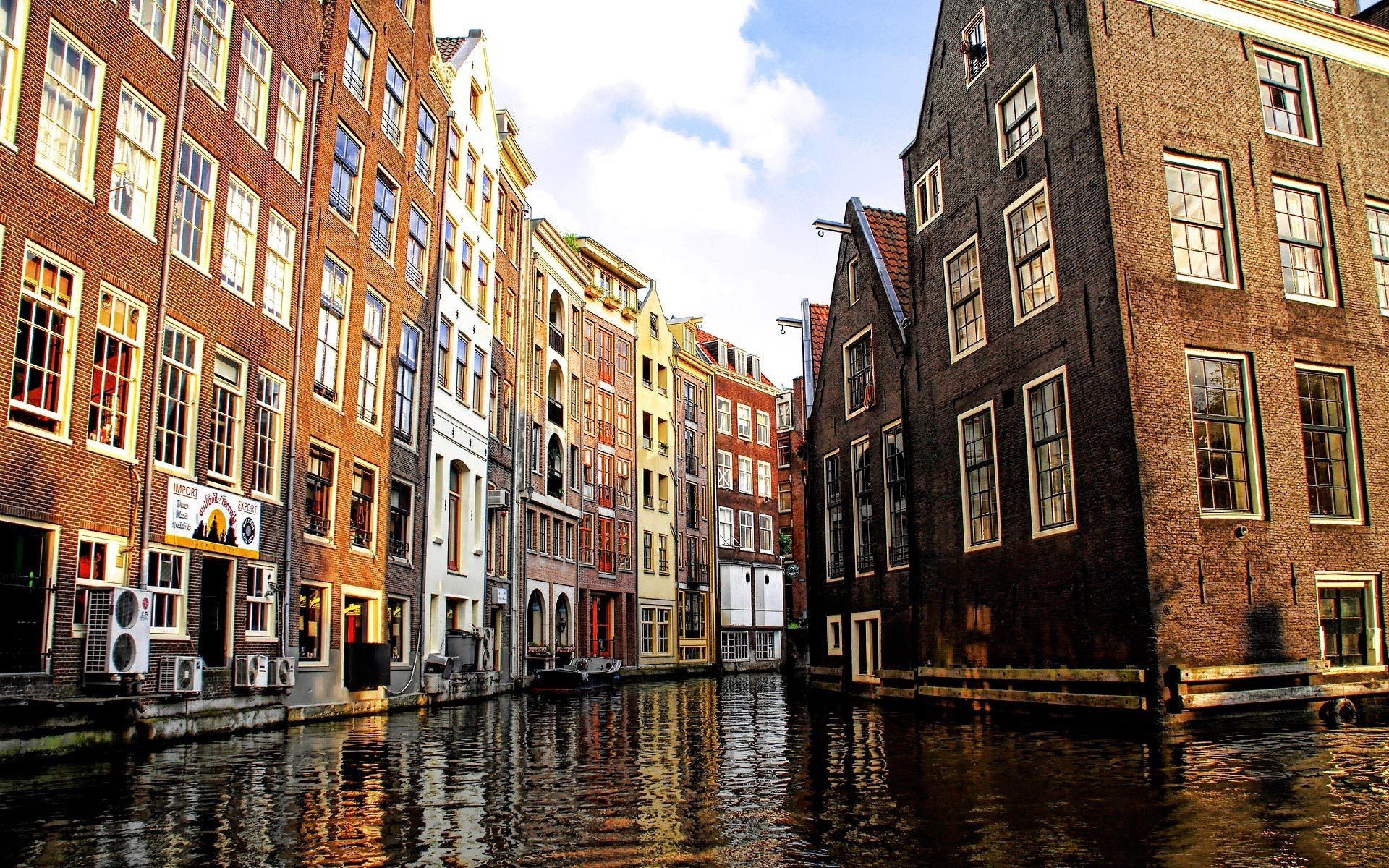 3840x2400 amsterdam venetian canal houses buildings city 3840x2400. City