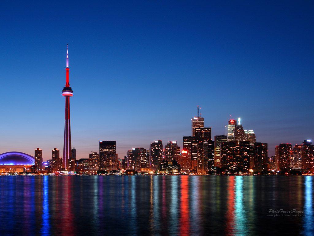 1024x768 Free download HD Wallpaper Toronto Skyline At Night 1600 X 1000