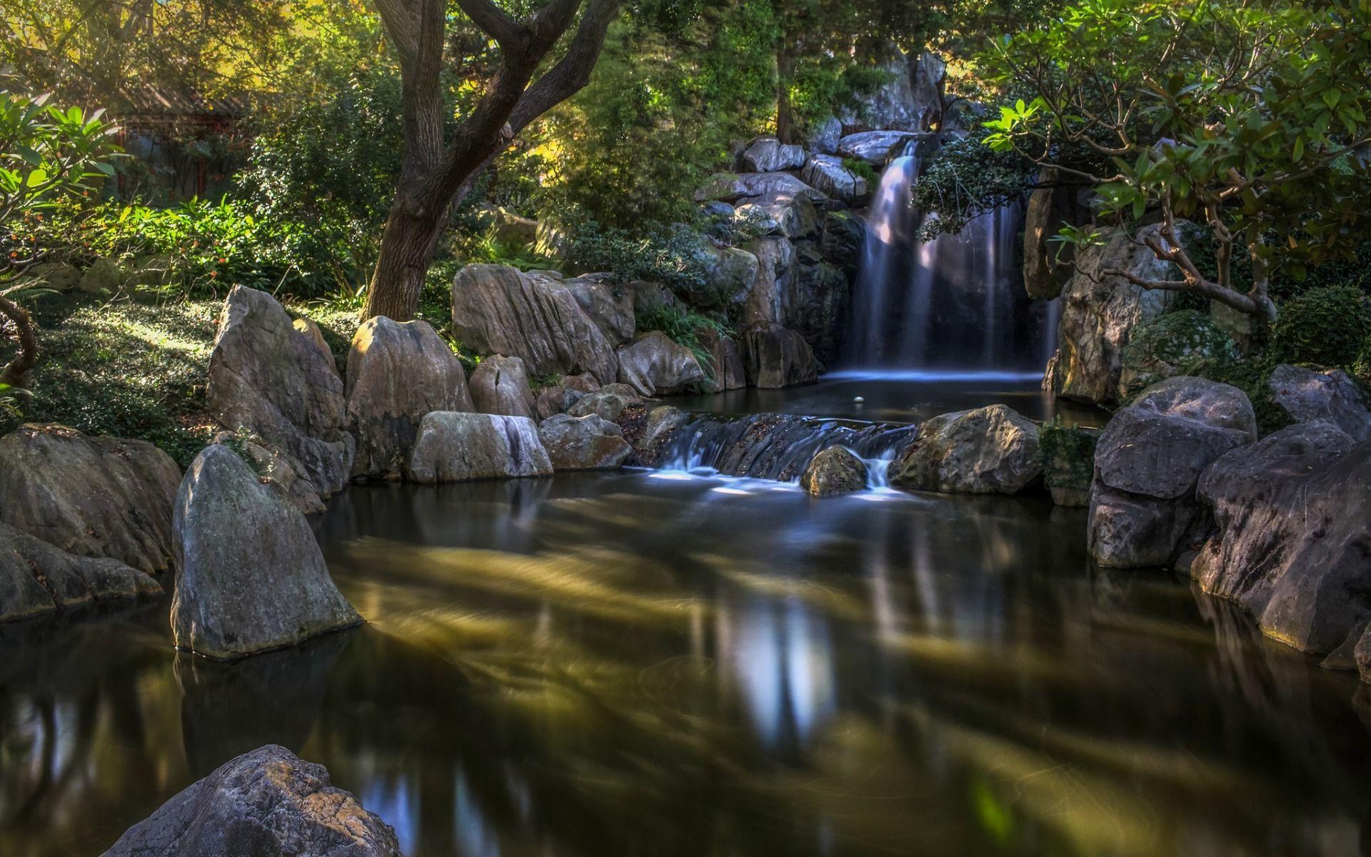 1920x1200 Download wallpaper beautiful waterfall, summer, Thailand, river