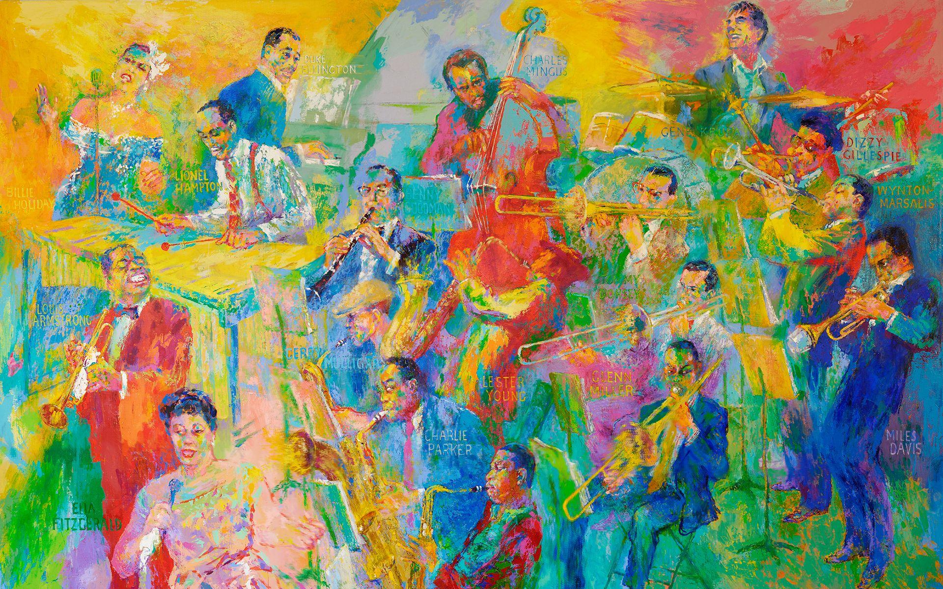 1920x1200 LeRoy Neiman's Big Band now on display