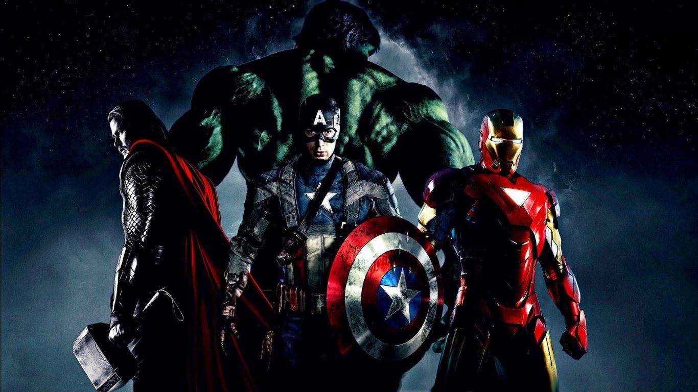 Hình nền máy tính The Avengers Hulk Man Of Iron Top Captain America 1366x768
