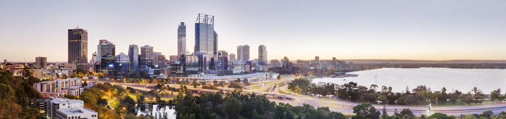 Wallpaper With Sunset Perth City With Building and River - Etsy
