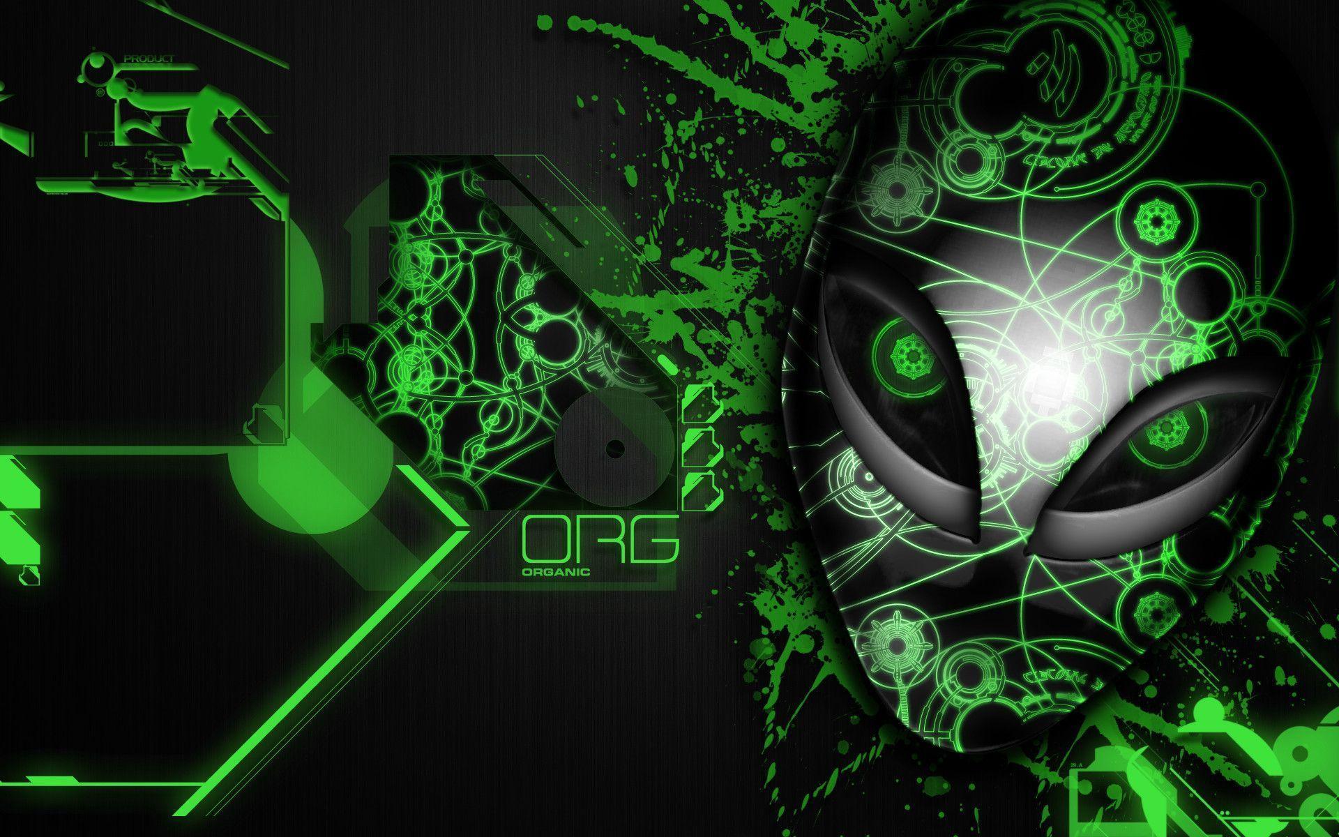 1920x1200 Green Alienware Wallpaper