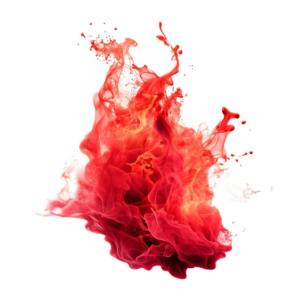 980x980 Red Ink Explosion Abstract Art Fiery Colors Splash Design, 55132096 PNG