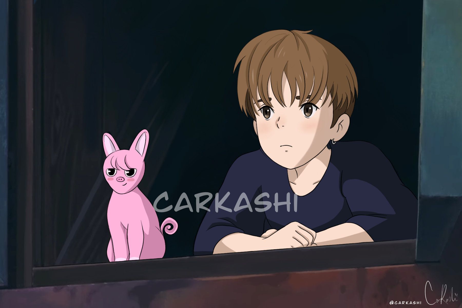 1800x1200 Digital File & Dwaekki Kids Skzoo Studio Ghibli Art Print