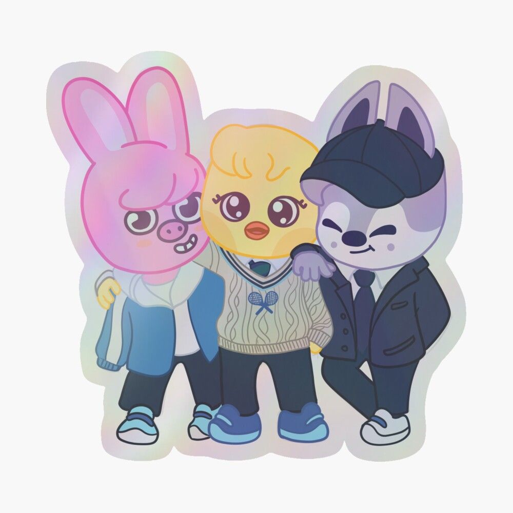 1000x1000 STRAY KIDS (SKZOO) Nacific Dwaekki, Bbokari and Wolfchan Poster
