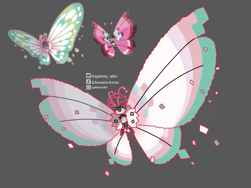 1024x768 Tried redesigning Gigantamax Butterfree as Vivillon. My initial plan for the wings was to combine every pattern, but it ended up as a hot mess, so I just did the meadow pattern. #