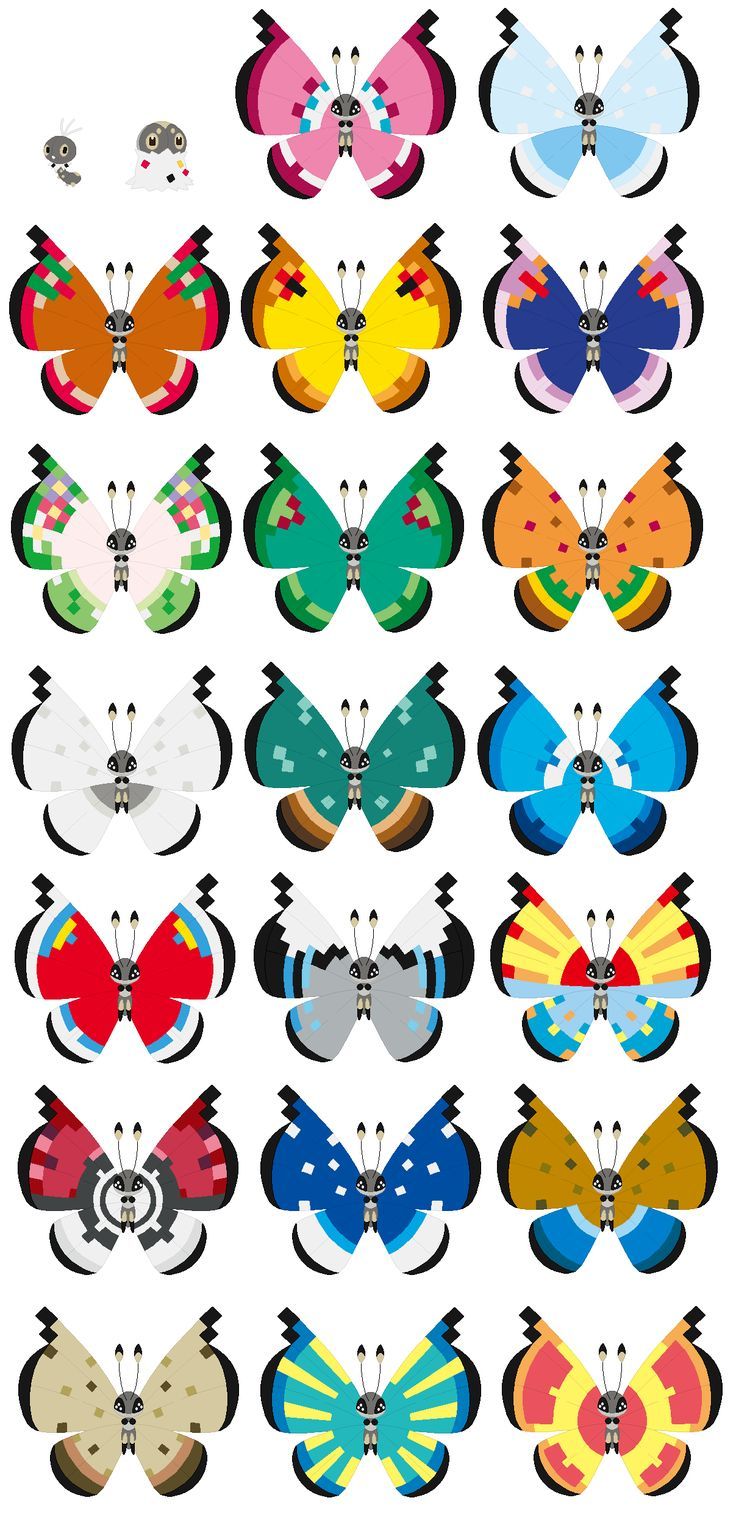 736x1520 Colorful Butterflies with Unique Patterns. Vivillon art, Scatterbug pokemon, Vivillon pokemon