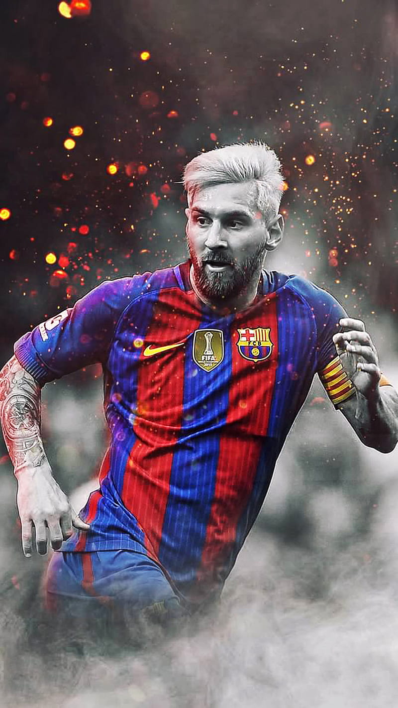 800x1422 Messi, barca, captain, fog, football, player, run, soccer, HD phone wallpaper