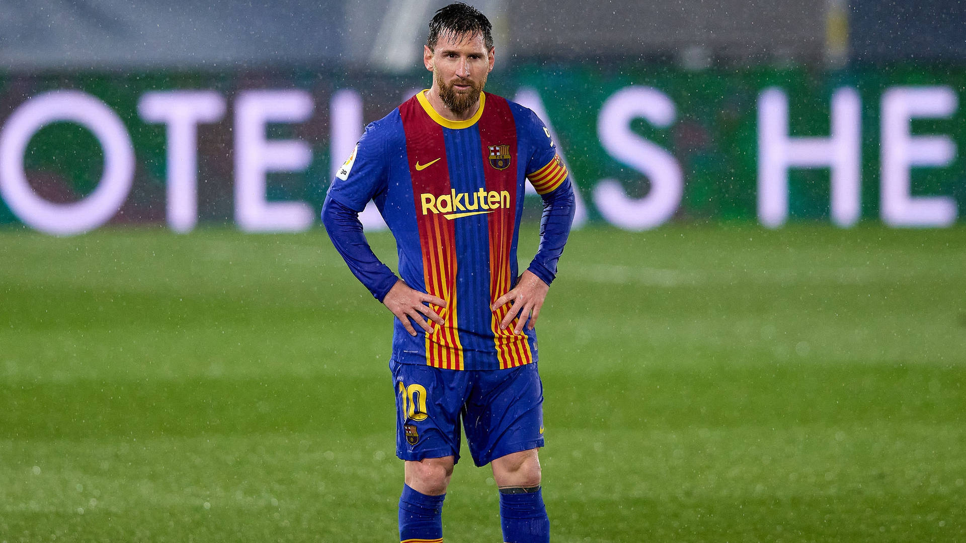 1920x1080 Download free Messi 2021 Raining Wallpaper