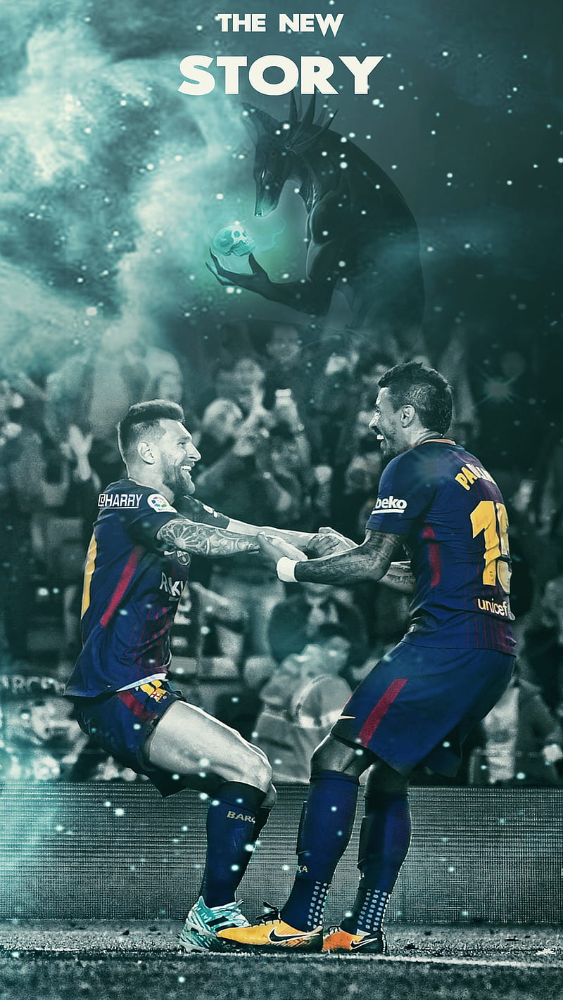 800x1422 Paulinho and Messi, argentina, barca, barcelona, brazilian, laliga, spain, HD phone wallpaper