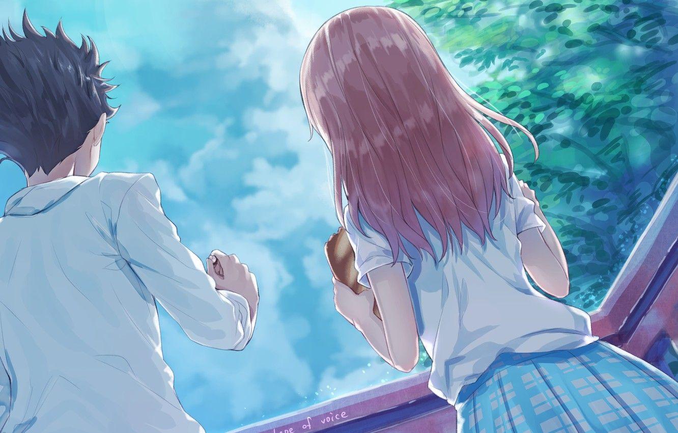 1332x850 Wallpaper girl, river, Anime, guy, You no Katachi, A Silent