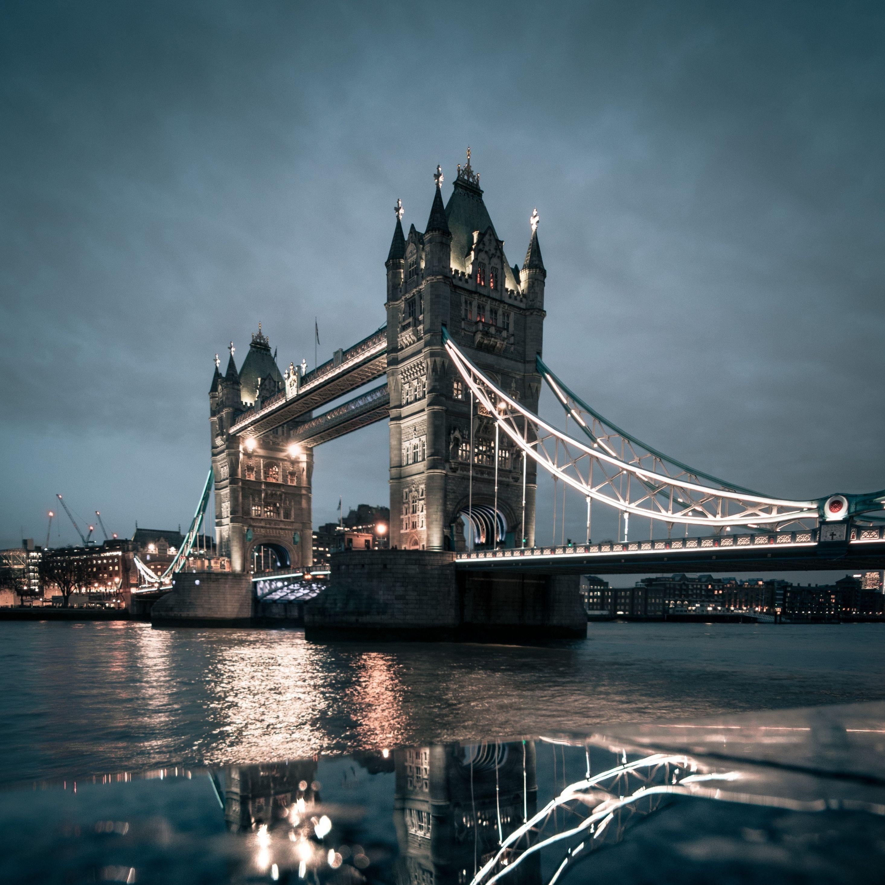 2932x2932 Download 2932x2932 wallpaper london, tower bridge, night, city