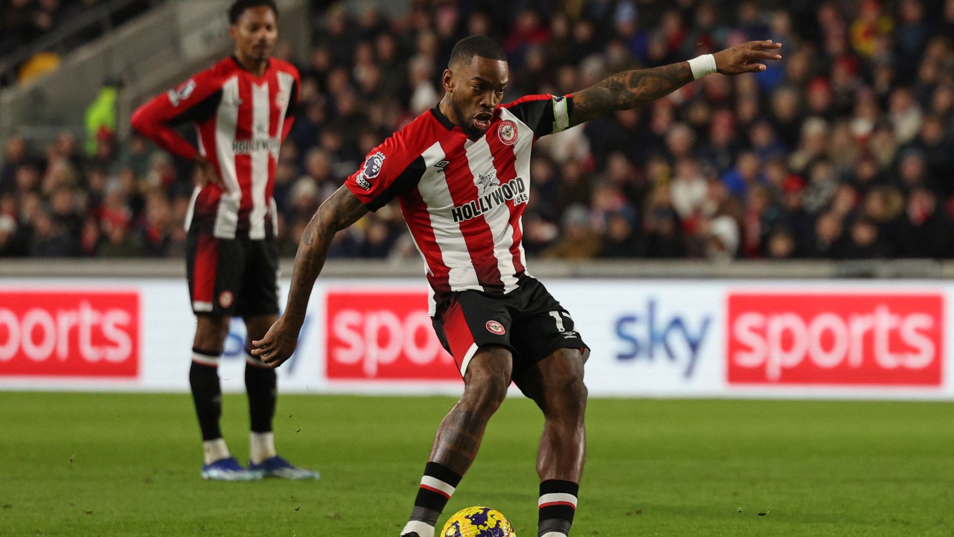1920x1080 Brentford Star Ivan Toney Scores Free Kick On Return From Eight Month Ban But Fans Slam 'worst Wall I've Ever Seen'