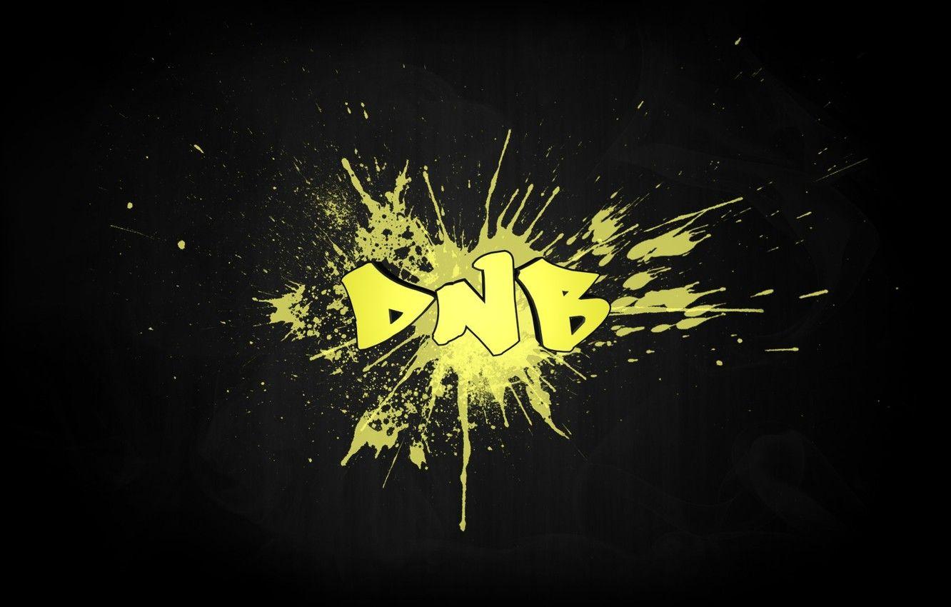 1332x850 Wallpaper yellow, the inscription, black, blot, DNB, Drum &amp
