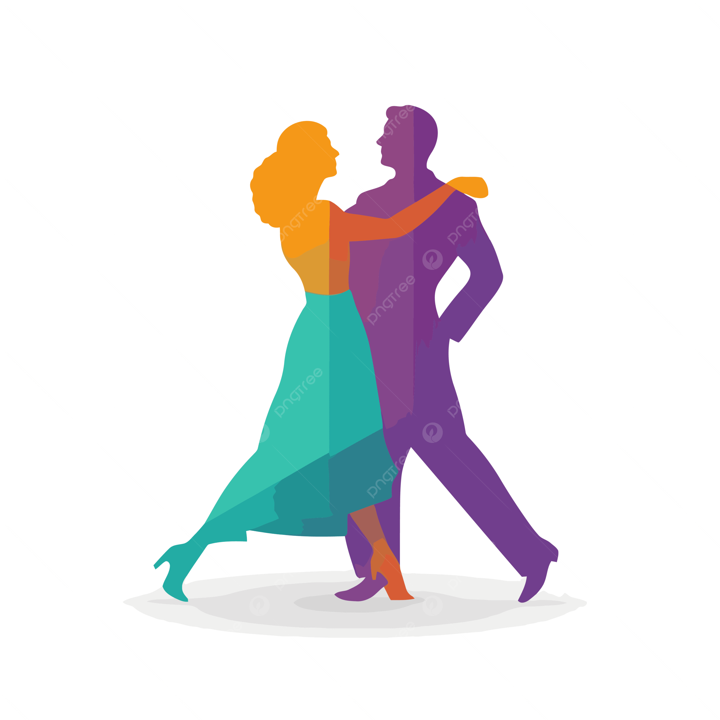 2500x2500 Happy Couple Dance Icon Vector, Latin Dancer Silhouette, A Simplistic Colorful Icon Of Waltz On A White Background, No Shadows PNG and Vector with Transparent Background for Free Download