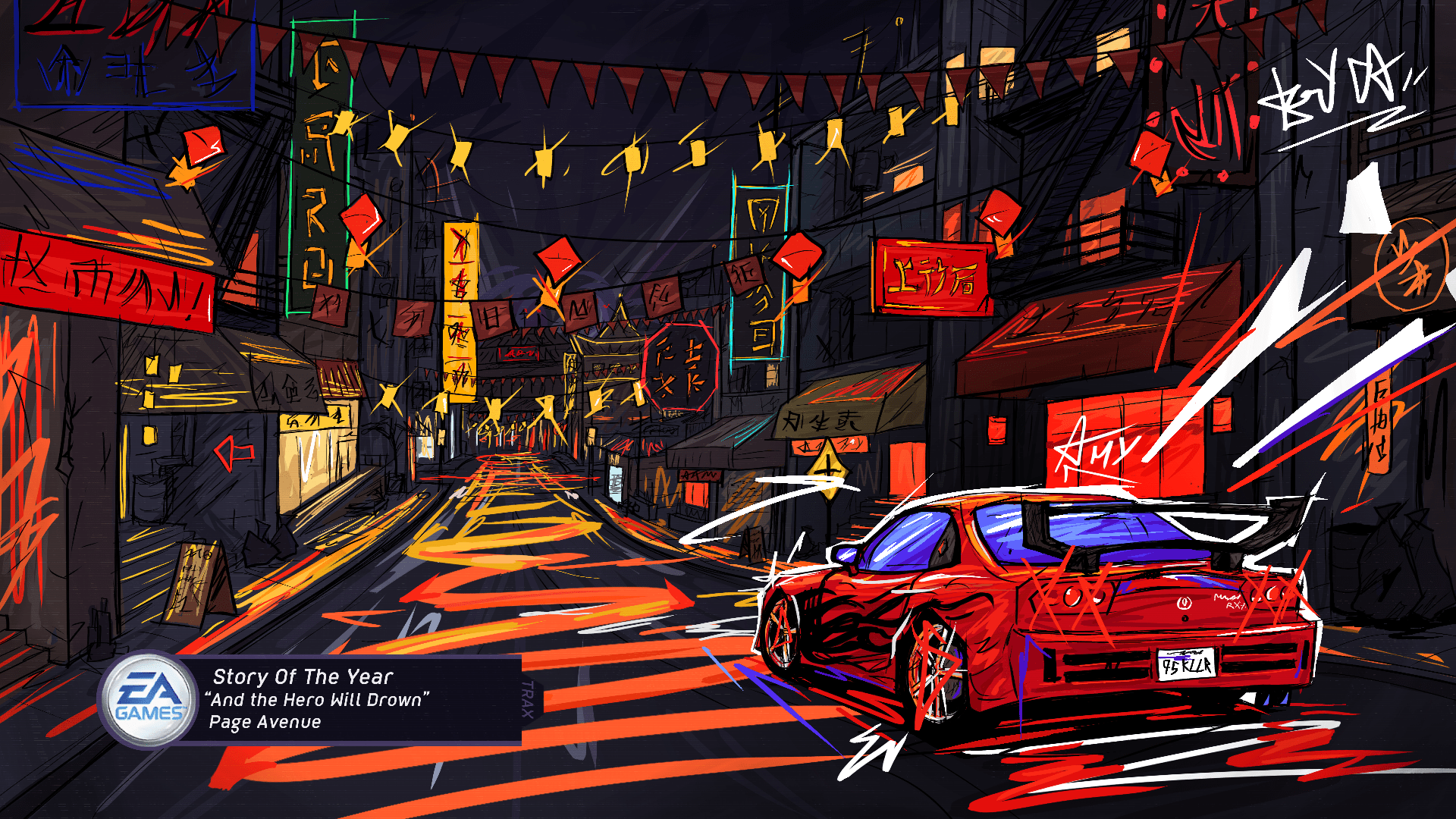 1920x1080 Need for Speed Underground themed wallpaper i sketched! Mobile version in the comments!