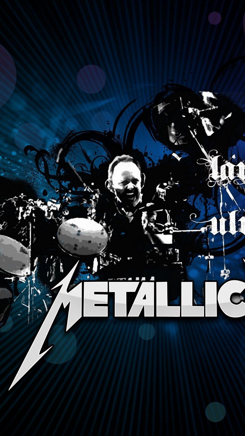 938x1668 Wallpaper Metallica, Drum, Name, Graphics, Font