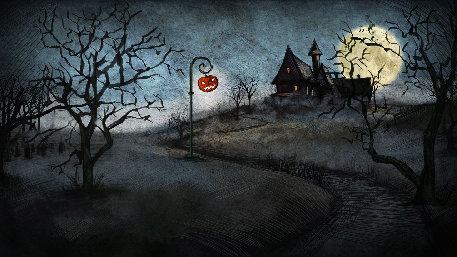 1920x1082 Halloween Landscape (3). Image - Behance