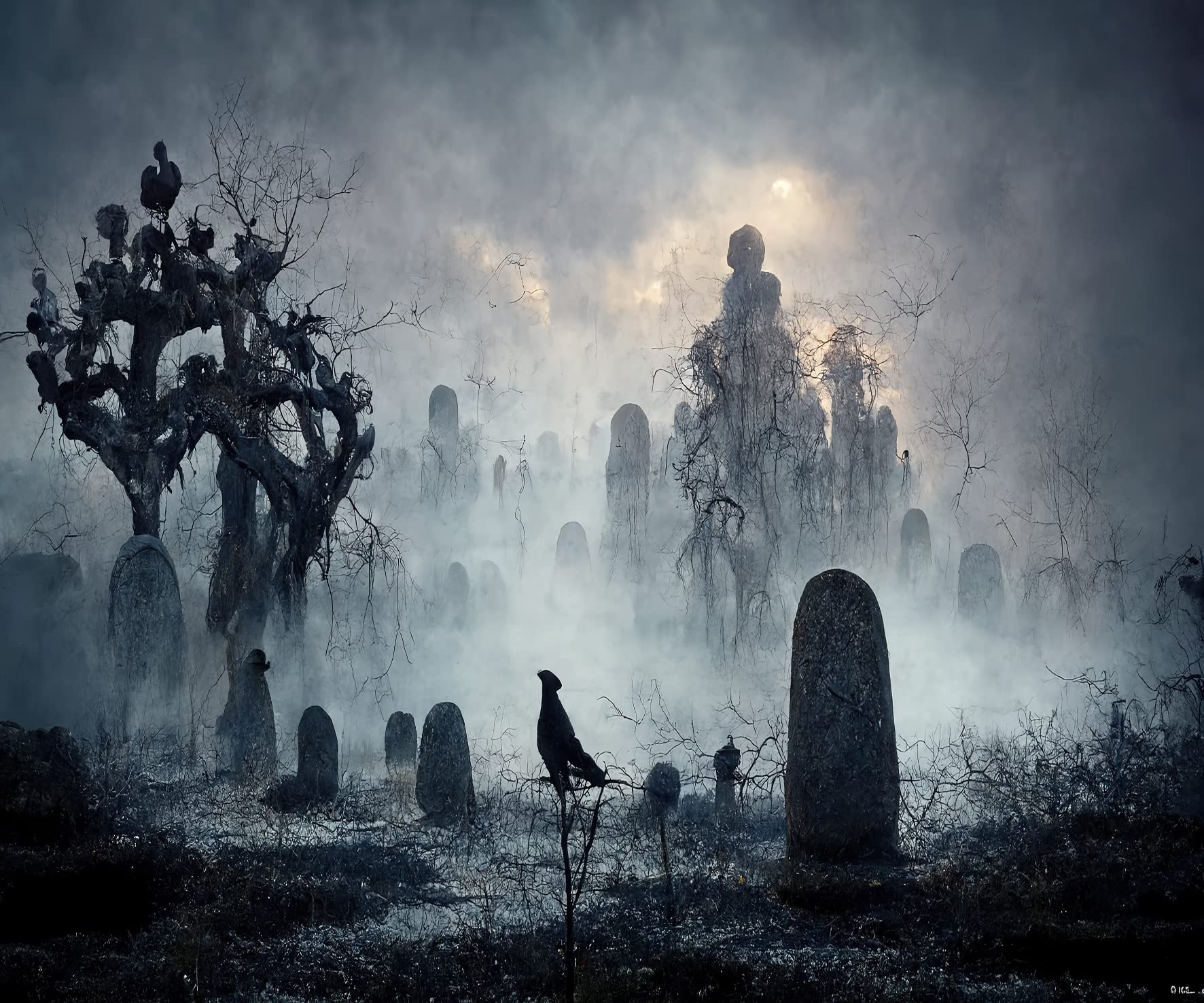 1772x1476 SADFA 10x8ft Haunted Spooky Forest Backdrop Fantasy Halloween Forest Photography Background Gloomy Scary Night Cemetery Tombstone Landscape Halloween Decor Photo Studio Props Wallpaper : Amazon.sg: Electronics